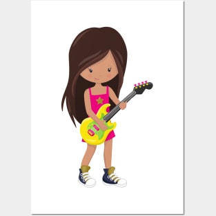 Rock Girl, Latina Girl, Guitar Player, Band, Music Posters and Art